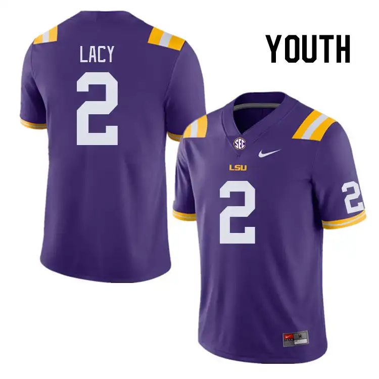 Youth LSU Tigers Kyren Lacy #2 Purple NCAA Football Jersey